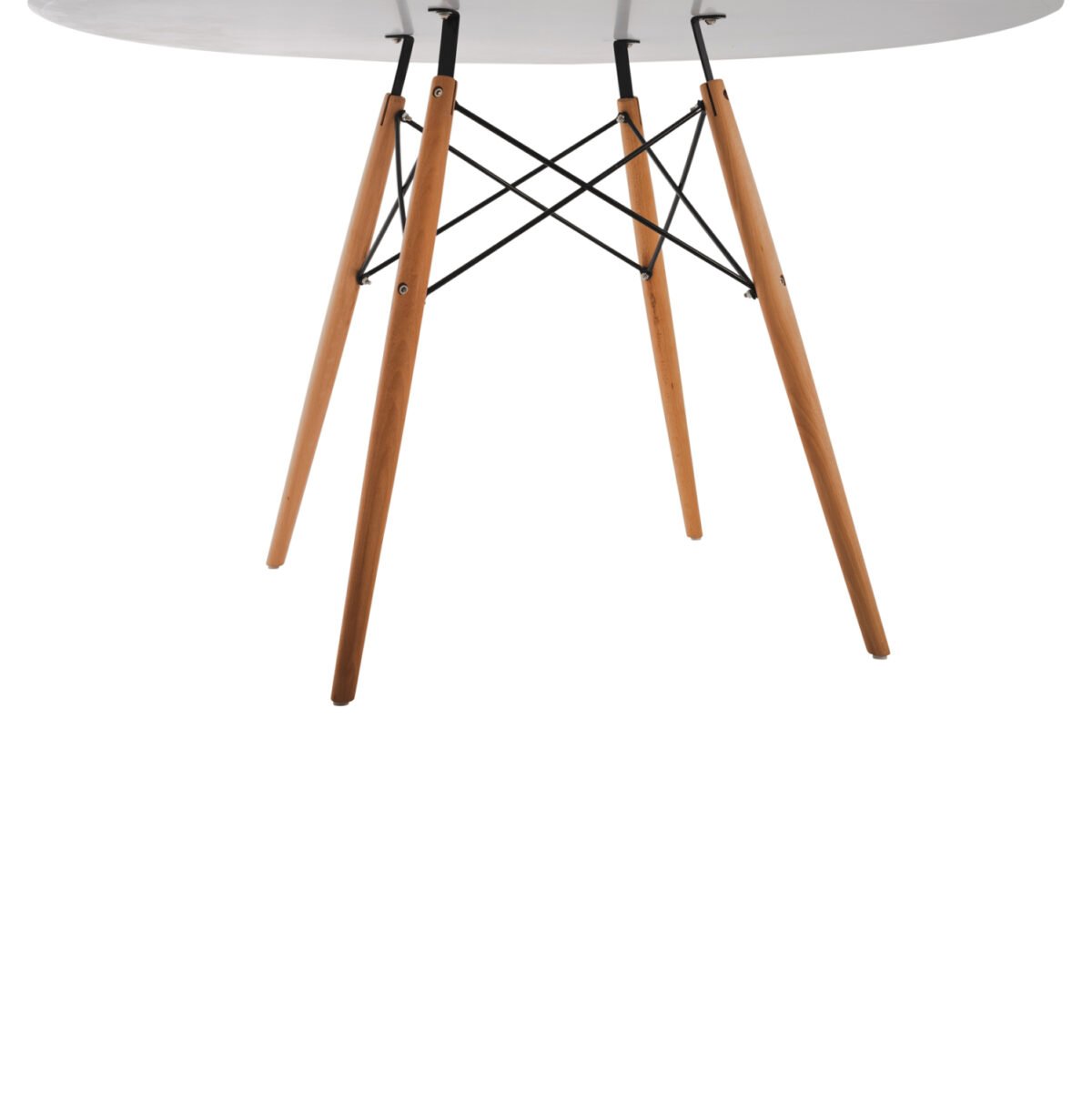 ΤΡΑΠΕΖΙ MINIMAL ΣΤΡΟΓΓΥΛΟ HM8454.01 MDF ΣΕ ΛΕΥΚΟ-ΠΟΔΙΑ ΟΞΙΑΣ ΣΕ ΦΥΣΙΚΟ Φ120Χ75Υεκ. - Image 6