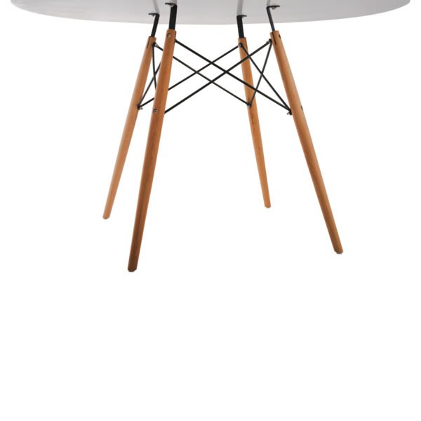 ΤΡΑΠΕΖΙ MINIMAL ΣΤΡΟΓΓΥΛΟ HM8454.01 MDF ΣΕ ΛΕΥΚΟ-ΠΟΔΙΑ ΟΞΙΑΣ ΣΕ ΦΥΣΙΚΟ Φ120Χ75Υεκ. - Image 6