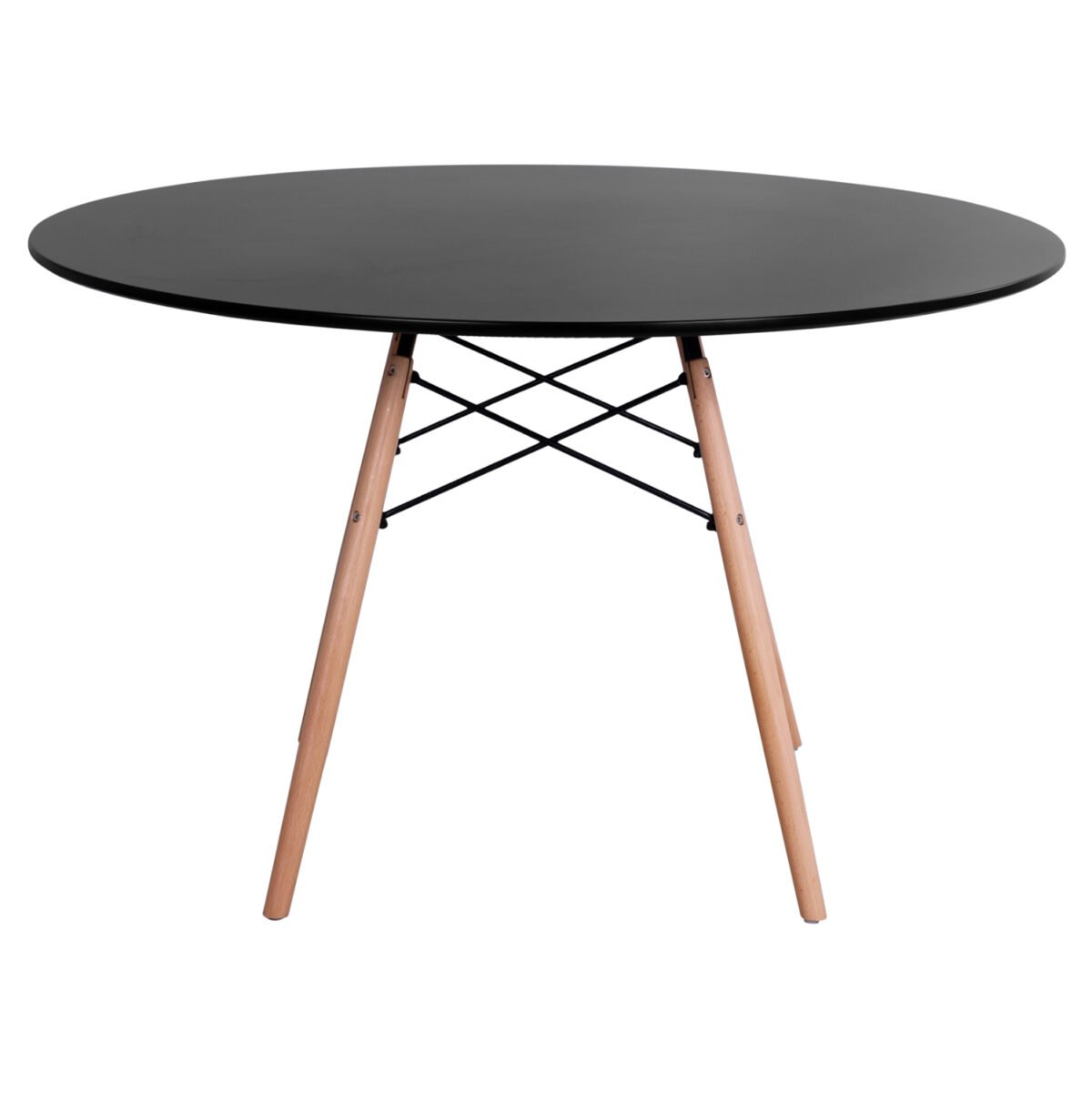 ΤΡΑΠΕΖΙ MINIMAL ΣΤΡΟΓΓΥΛΟ HM8454.02 MDF ΣΕ ΜΑΥΡΟ-ΠΟΔΙΑ ΟΞΙΑΣ ΣΕ ΦΥΣΙΚΟ Φ120Χ74Υεκ. - Image 3