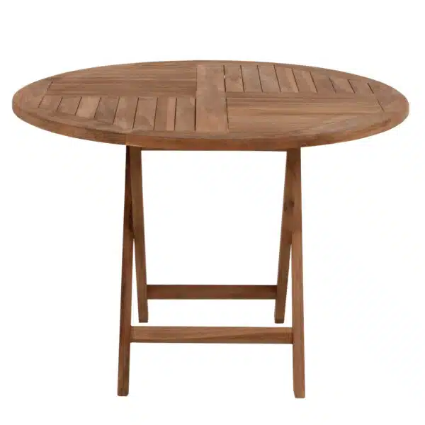 ΤΡΑΠΕΖΙ ΣΤΡΟΓΓΥΛΟ KENDALL ΠΤΥΣΣΟΜΕΝΟ HM9543 ΞΥΛΟ ΤΕΑΚ ΣΕ ΦΥΣΙΚΟ ΧΡΩΜΑ Φ106x73,5Y εκ. - Image 4