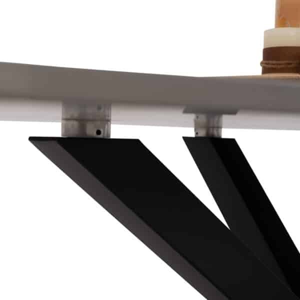 ΤΡΑΠΕΖΙ ΤΡΑΠΕΖΑΡΙΑΣ SYNTEC HM9308.03 SINTERED STONE ΓΚΡΙ ΜΕΤΑΛΛΙΚΑ ΠΟΔΙΑ 160x90x75Υεκ. - Image 9