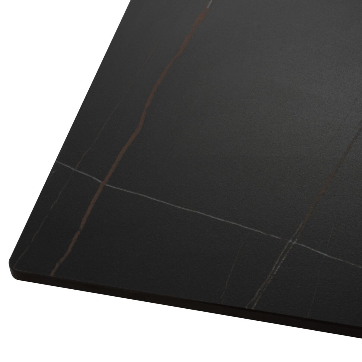 ΤΡΑΠΕΖΙ ΤΡΑΠΕΖΑΡΙΑΣ SYNTEC HM9308.01 SINTERED STONE ΜΑΥΡΟ ΜΕΤΑΛΛΙΚΑ ΠΟΔΙΑ 160x90x75Y εκ. - Image 5