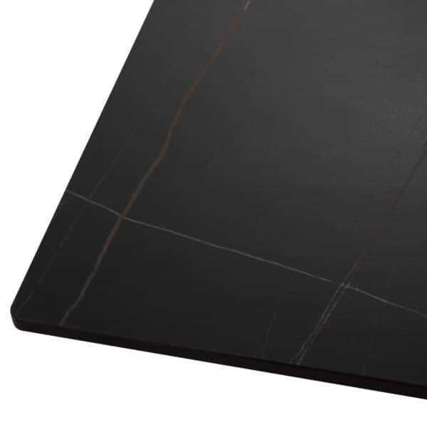 ΤΡΑΠΕΖΙ ΤΡΑΠΕΖΑΡΙΑΣ SYNTEC HM9308.01 SINTERED STONE ΜΑΥΡΟ ΜΕΤΑΛΛΙΚΑ ΠΟΔΙΑ 160x90x75Y εκ. - Image 5