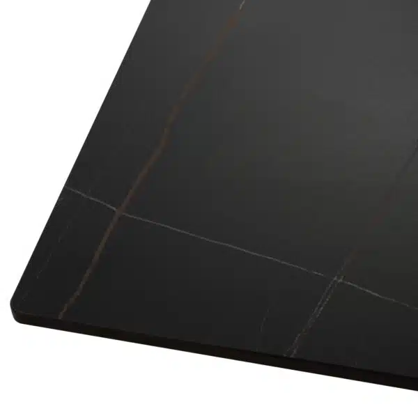 ΤΡΑΠΕΖΙ ΤΡΑΠΕΖΑΡΙΑΣ SYNTEC HM9308.01 SINTERED STONE ΜΑΥΡΟ ΜΕΤΑΛΛΙΚΑ ΠΟΔΙΑ 160x90x75Y εκ. - Image 5