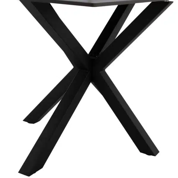 ΤΡΑΠΕΖΙ ΤΡΑΠΕΖΑΡΙΑΣ SYNTEC HM9308.01 SINTERED STONE ΜΑΥΡΟ ΜΕΤΑΛΛΙΚΑ ΠΟΔΙΑ 160x90x75Y εκ. - Image 6