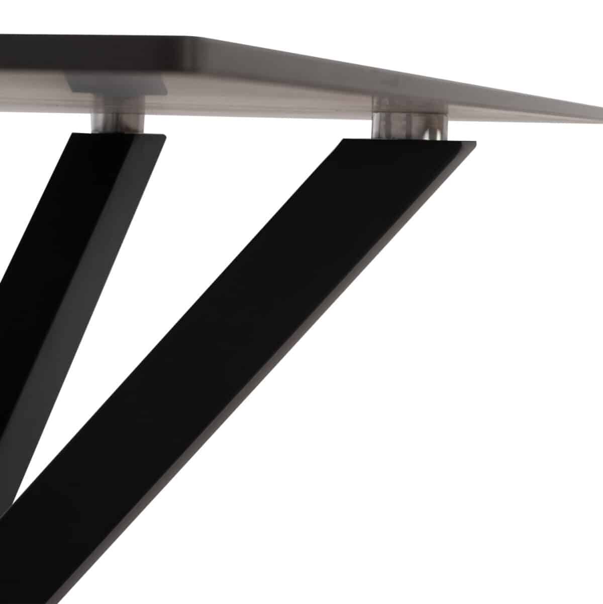 ΤΡΑΠΕΖΙ ΤΡΑΠΕΖΑΡΙΑΣ SYNTEC HM9308.01 SINTERED STONE ΜΑΥΡΟ ΜΕΤΑΛΛΙΚΑ ΠΟΔΙΑ 160x90x75Y εκ. - Image 8