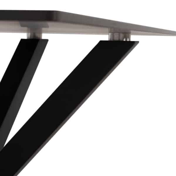 ΤΡΑΠΕΖΙ ΤΡΑΠΕΖΑΡΙΑΣ SYNTEC HM9308.01 SINTERED STONE ΜΑΥΡΟ ΜΕΤΑΛΛΙΚΑ ΠΟΔΙΑ 160x90x75Y εκ. - Image 8