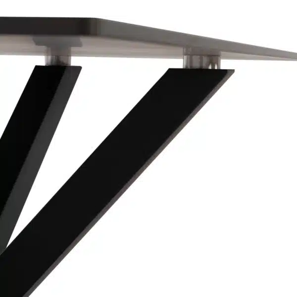 ΤΡΑΠΕΖΙ ΤΡΑΠΕΖΑΡΙΑΣ SYNTEC HM9308.01 SINTERED STONE ΜΑΥΡΟ ΜΕΤΑΛΛΙΚΑ ΠΟΔΙΑ 160x90x75Y εκ. - Image 8