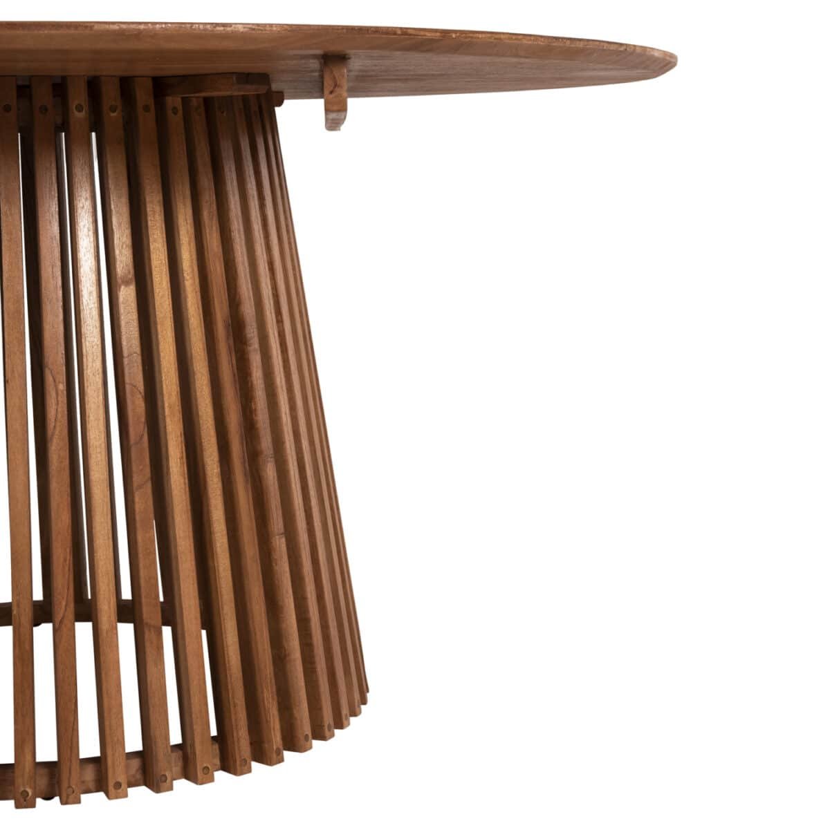 ΤΡΑΠΕΖΙ ΤΡΑΠΕΖΑΡΙΑΣ FRANTZ HM9457.11 ΜΑΣΙΦ MINDI ΞΥΛΟ ΣΕ ΦΥΣΙΚΟ Φ150x75Υεκ. - Image 5