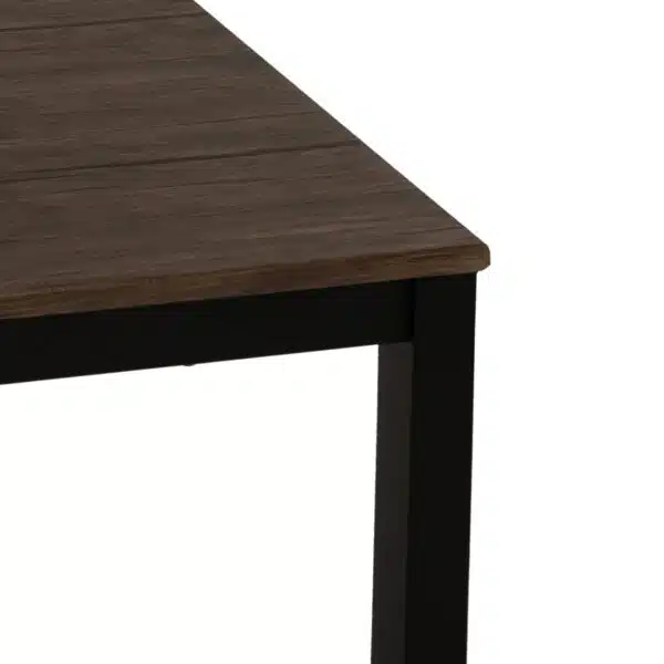 ΤΡΑΠΕΖΙ ΤΡΑΠΕΖΑΡΙΑΣ GOOSE HM9532 MDF ΚΑΡΥΔΙ-ΜΑΥΡΟ ΜΕΤΑΛΛΟ 120X80Χ75Yεκ. - Image 5
