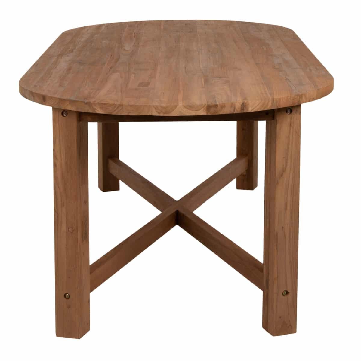 ΤΡΑΠΕΖΙ ΤΡΑΠΕΖΑΡΙΑΣ KUTAI HM9640 ΜΑΣΙΦ ΑΝΑΚΥΚΛΩΜΕΝΟ ΞΥΛΟ ΤΕΑΚ ΦΥΣΙΚΟ 200x90x75Υεκ. - Image 4