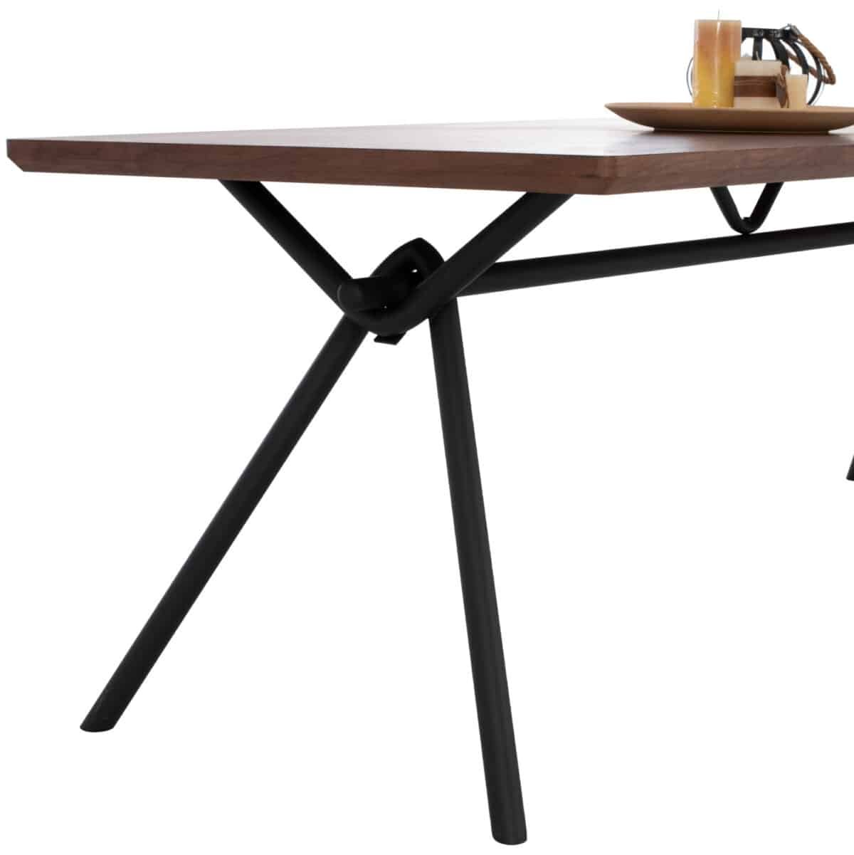 ΤΡΑΠΕΖΙ ΤΡΑΠΕΖΑΡΙΑΣ MANDY HM9303.02 ΚΑΠΛΑΜΑΣ ΚΑΡΥΔΙΑΣ ΡΟΥΣΤΙΚ ΣΤΥΛ 220x90x75Υ εκ. - Image 5