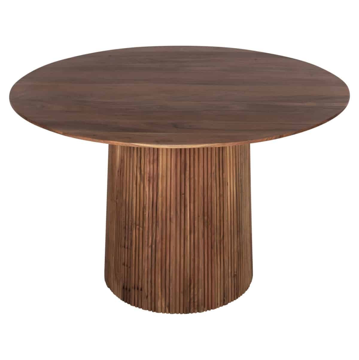 ΤΡΑΠΕΖΙ ΤΡΑΠΕΖΑΡΙΑΣ ΣΤΡΟΓΓΥΛΟ GROOT HM9684 ΜΑΣΙΦ ΞΥΛΟ ΑΚΑΚΙΑΣ ΣΕ ΦΥΣΙΚΟ Φ120x79Υεκ - Image 3