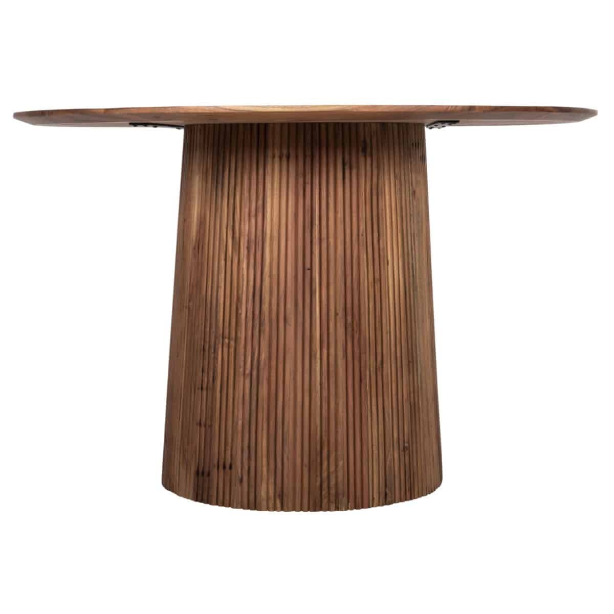 ΤΡΑΠΕΖΙ ΤΡΑΠΕΖΑΡΙΑΣ ΣΤΡΟΓΓΥΛΟ GROOT HM9684 ΜΑΣΙΦ ΞΥΛΟ ΑΚΑΚΙΑΣ ΣΕ ΦΥΣΙΚΟ Φ120x79Υεκ - Image 4