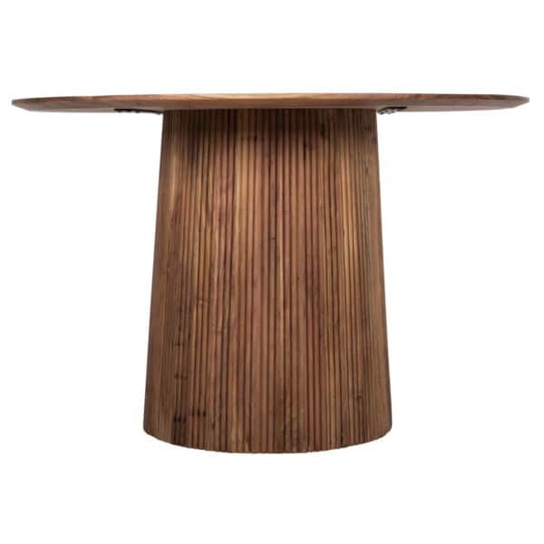 ΤΡΑΠΕΖΙ ΤΡΑΠΕΖΑΡΙΑΣ ΣΤΡΟΓΓΥΛΟ GROOT HM9684 ΜΑΣΙΦ ΞΥΛΟ ΑΚΑΚΙΑΣ ΣΕ ΦΥΣΙΚΟ Φ120x79Υεκ - Image 4