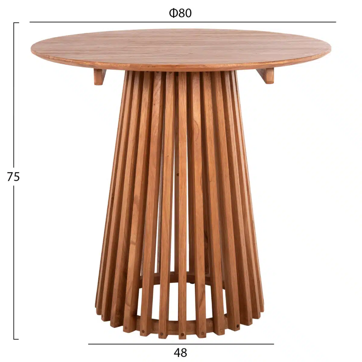 ΤΡΑΠΕΖΙ ΤΡΑΠΕΖΑΡΙΑΣ ΣΤΡΟΓΓΥΛΟ FRANTZ HM9832.11 ΜΑΣΙΦ ΞΥΛΟ MINDI ΣΕ ΦΥΣΙΚΟ Φ80X75Υεκ. - Image 2