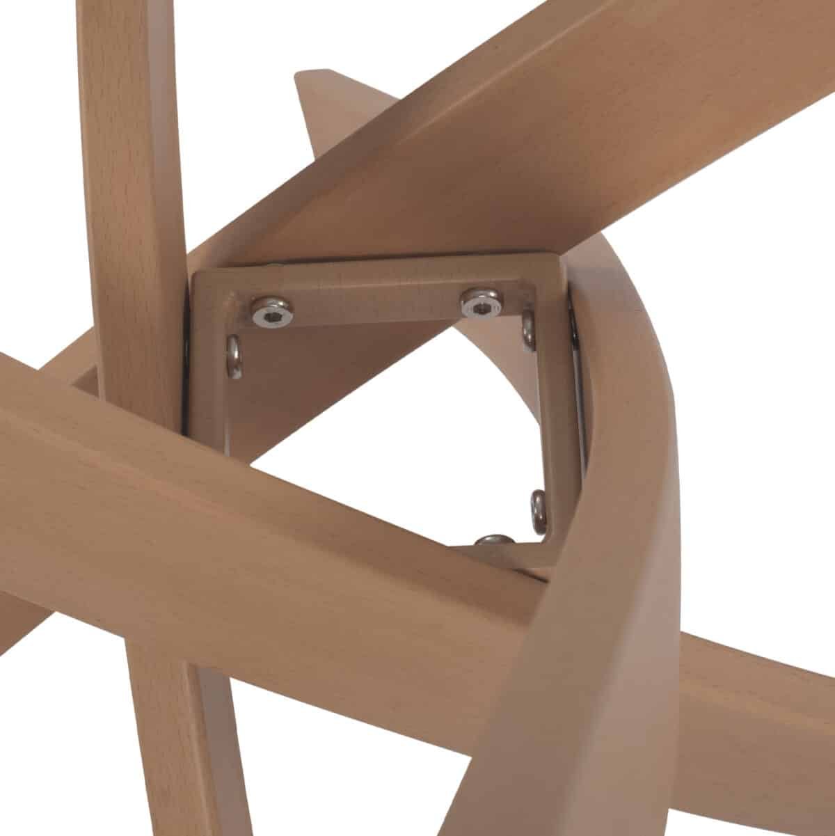 ΤΡΑΠΕΖΙ ΤΡΑΠΕΖΑΡΙΑΣ ΣΤΡΟΓΓΥΛΟ JADA ΜΕΤΑΛΛΙΚΑ ΠΟΔΙΑ ΜΕ ΥΦΗ ΞΥΛΟΥ ΚΑΙ ΓΥΑΛΙ Φ120X75Y εκ.HM8733.02 - Image 5