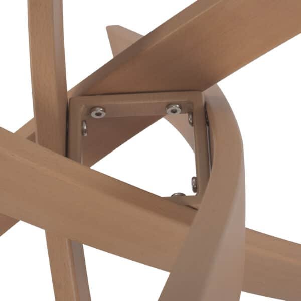 ΤΡΑΠΕΖΙ ΤΡΑΠΕΖΑΡΙΑΣ ΣΤΡΟΓΓΥΛΟ JADA ΜΕΤΑΛΛΙΚΑ ΠΟΔΙΑ ΜΕ ΥΦΗ ΞΥΛΟΥ ΚΑΙ ΓΥΑΛΙ Φ120X75Y εκ.HM8733.02 - Image 5