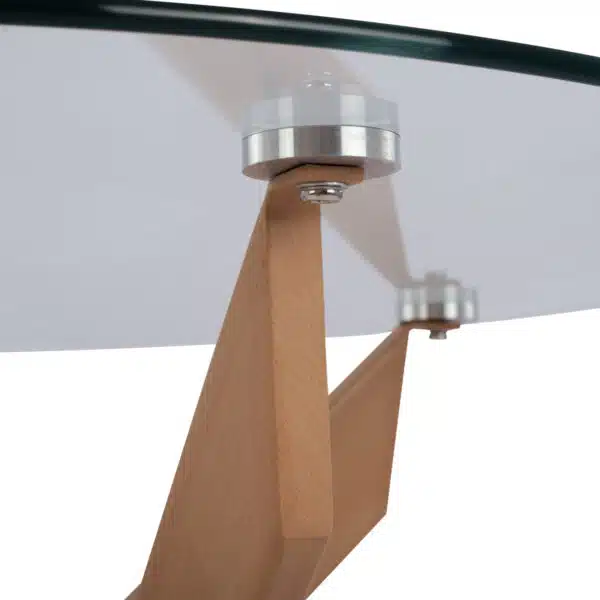 ΤΡΑΠΕΖΙ ΤΡΑΠΕΖΑΡΙΑΣ ΣΤΡΟΓΓΥΛΟ JADA ΜΕΤΑΛΛΙΚΑ ΠΟΔΙΑ ΜΕ ΥΦΗ ΞΥΛΟΥ ΚΑΙ ΓΥΑΛΙ Φ120X75Y εκ.HM8733.02 - Image 6