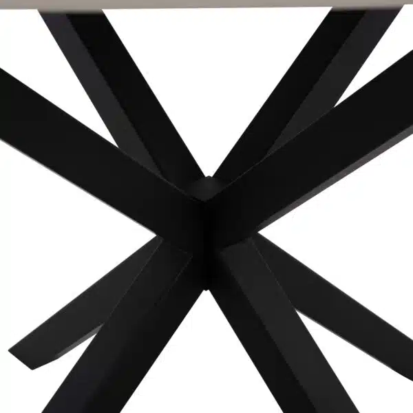 ΤΡΑΠΕΖΙ ΤΡΑΠΕΖΑΡΙΑΣ ΣΤΡΟΓΓΥΛΟ SYNTEC HM9309.02 SINTERED STONE ΛΕΥΚΟ ΜΕΤΑΛ.ΠΟΔΙΑ Φ115x75Y εκ. - Image 5