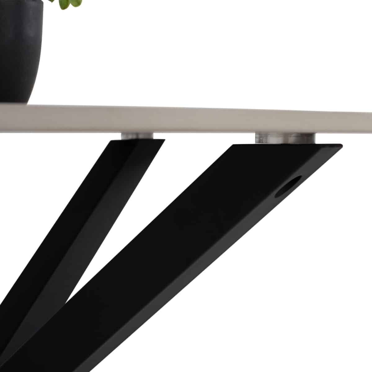 ΤΡΑΠΕΖΙ ΤΡΑΠΕΖΑΡΙΑΣ ΣΤΡΟΓΓΥΛΟ SYNTEC HM9309.02 SINTERED STONE ΛΕΥΚΟ ΜΕΤΑΛ.ΠΟΔΙΑ Φ115x75Y εκ. - Image 7