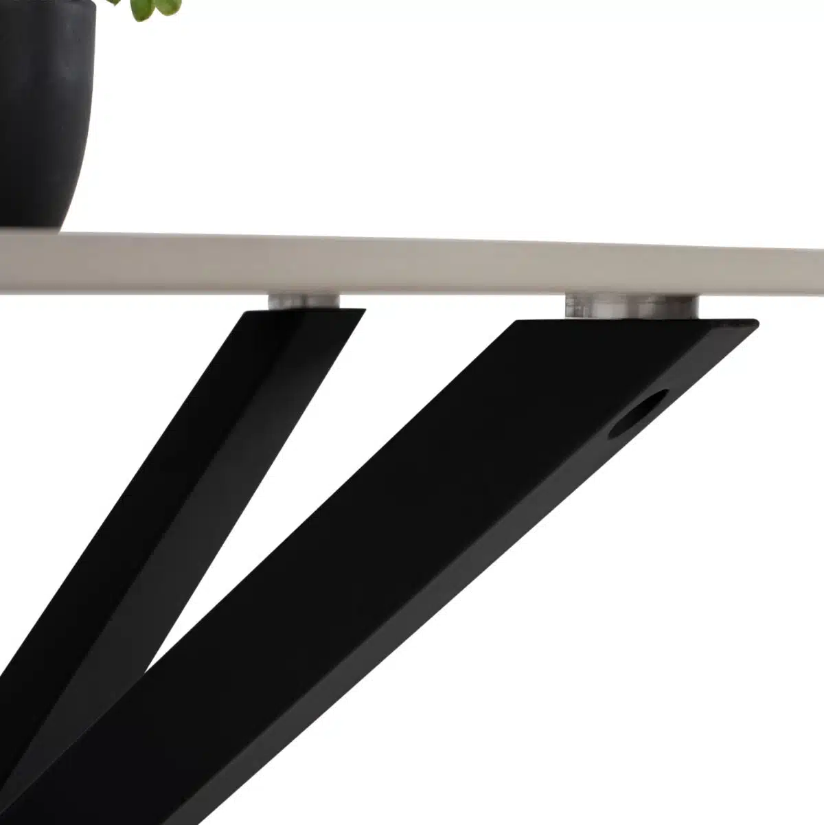ΤΡΑΠΕΖΙ ΤΡΑΠΕΖΑΡΙΑΣ ΣΤΡΟΓΓΥΛΟ SYNTEC HM9309.02 SINTERED STONE ΛΕΥΚΟ ΜΕΤΑΛ.ΠΟΔΙΑ Φ115x75Y εκ. - Image 7