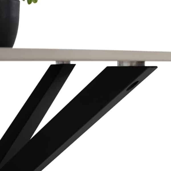 ΤΡΑΠΕΖΙ ΤΡΑΠΕΖΑΡΙΑΣ ΣΤΡΟΓΓΥΛΟ SYNTEC HM9309.02 SINTERED STONE ΛΕΥΚΟ ΜΕΤΑΛ.ΠΟΔΙΑ Φ115x75Y εκ. - Image 7