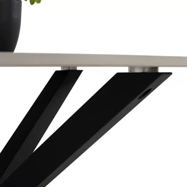 ΤΡΑΠΕΖΙ ΤΡΑΠΕΖΑΡΙΑΣ ΣΤΡΟΓΓΥΛΟ SYNTEC HM9309.02 SINTERED STONE ΛΕΥΚΟ ΜΕΤΑΛ.ΠΟΔΙΑ Φ115x75Y εκ. - Image 7