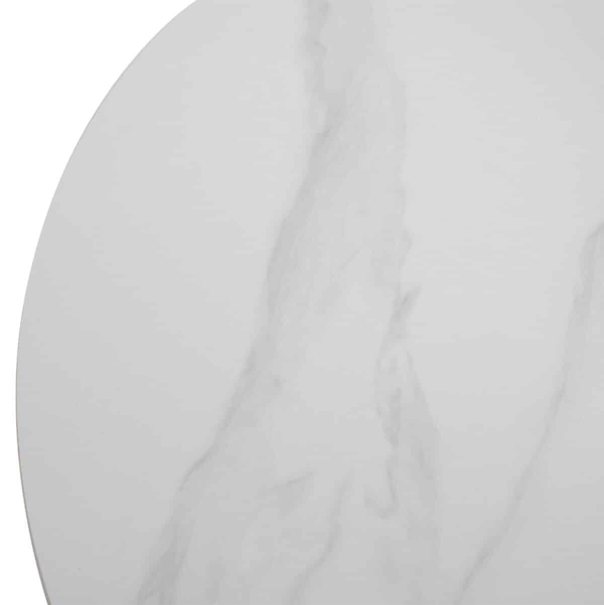 ΤΡΑΠΕΖΙ ΤΡΑΠΕΖΑΡΙΑΣ ΣΤΡΟΓΓΥΛΟ SYNTEC HM9309.02 SINTERED STONE ΛΕΥΚΟ ΜΕΤΑΛ.ΠΟΔΙΑ Φ115x75Y εκ. - Image 8