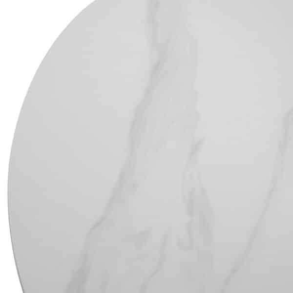 ΤΡΑΠΕΖΙ ΤΡΑΠΕΖΑΡΙΑΣ ΣΤΡΟΓΓΥΛΟ SYNTEC HM9309.02 SINTERED STONE ΛΕΥΚΟ ΜΕΤΑΛ.ΠΟΔΙΑ Φ115x75Y εκ. - Image 8