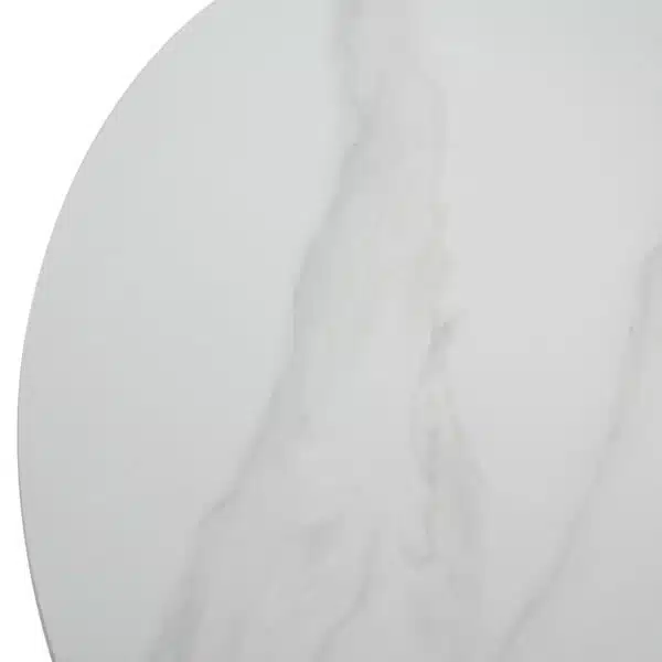 ΤΡΑΠΕΖΙ ΤΡΑΠΕΖΑΡΙΑΣ ΣΤΡΟΓΓΥΛΟ SYNTEC HM9309.02 SINTERED STONE ΛΕΥΚΟ ΜΕΤΑΛ.ΠΟΔΙΑ Φ115x75Y εκ. - Image 8