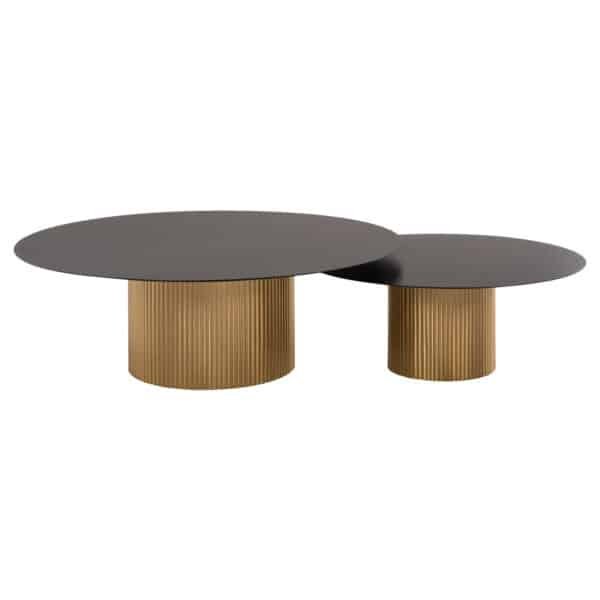 ΤΡΑΠΕΖΙA ΣΑΛΟΝΙΟΥ 2ΤΜΧ CLAD HM11916 ΜΕΤΑΛΛΟ ΣΕ ΧΡΥΣΟ-ΜΑΥΡΟ Φ110x38Υ & Φ80x32Υ εκ. - Image 3