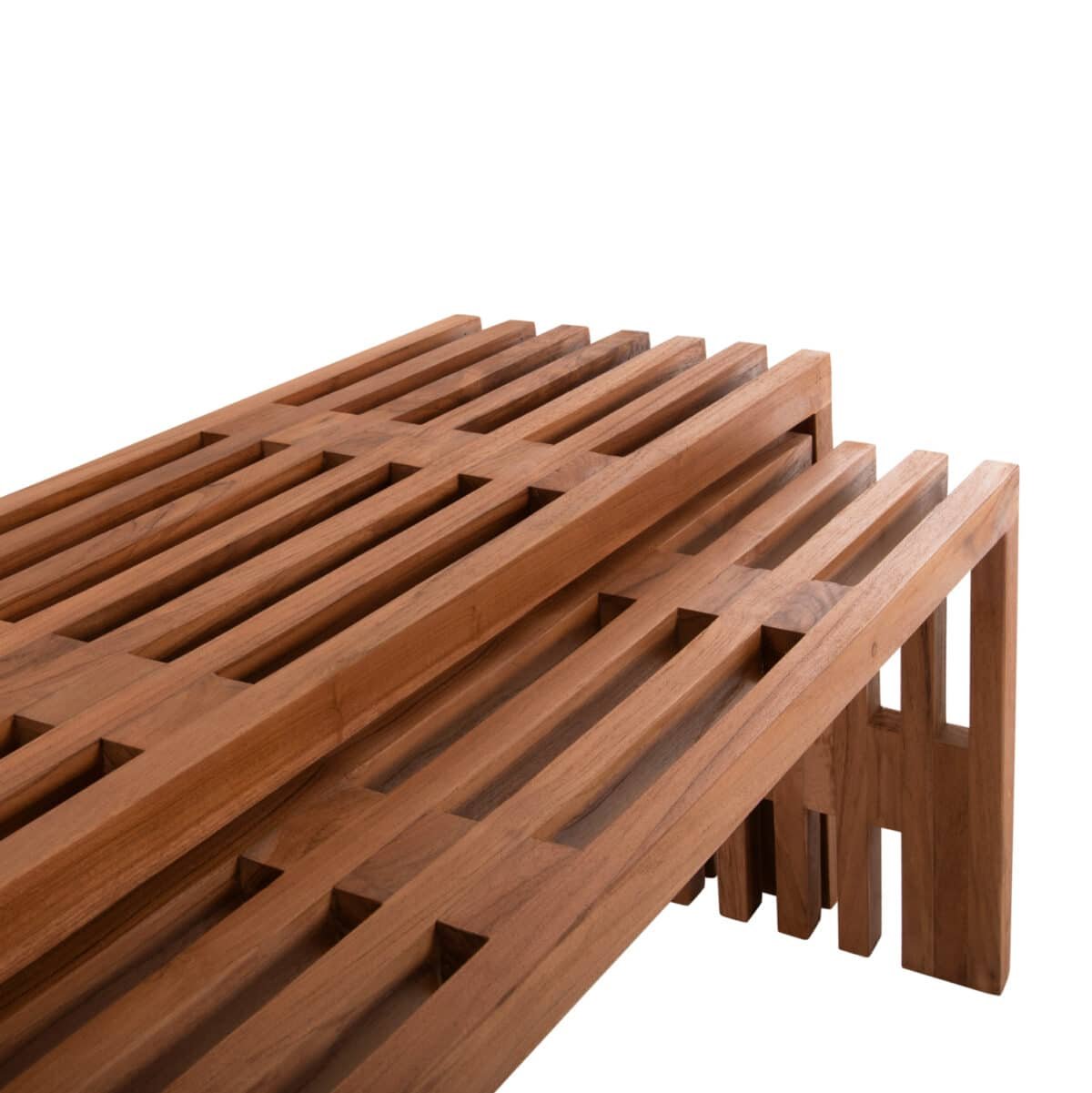 ΤΡΑΠΕΖΙΑ ΣΑΛΟΝΙΟΥ ΣΕΤ 2ΤΜΧ NYA HM9828 ΜΑΣΙΦ ΞΥΛΟ TEAK ΣΕ ΦΥΣΙΚΟ  110x30x46Υεκ. - Image 7