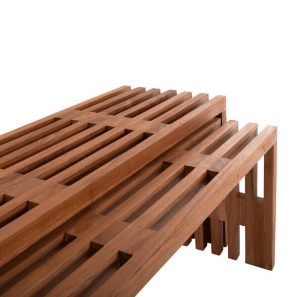 ΤΡΑΠΕΖΙΑ ΣΑΛΟΝΙΟΥ ΣΕΤ 2ΤΜΧ NYA HM9828 ΜΑΣΙΦ ΞΥΛΟ TEAK ΣΕ ΦΥΣΙΚΟ  110x30x46Υεκ. - Image 7