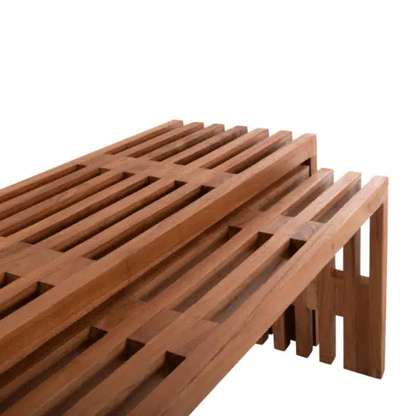 ΤΡΑΠΕΖΙΑ ΣΑΛΟΝΙΟΥ ΣΕΤ 2ΤΜΧ NYA HM9828 ΜΑΣΙΦ ΞΥΛΟ TEAK ΣΕ ΦΥΣΙΚΟ  110x30x46Υεκ. - Image 7