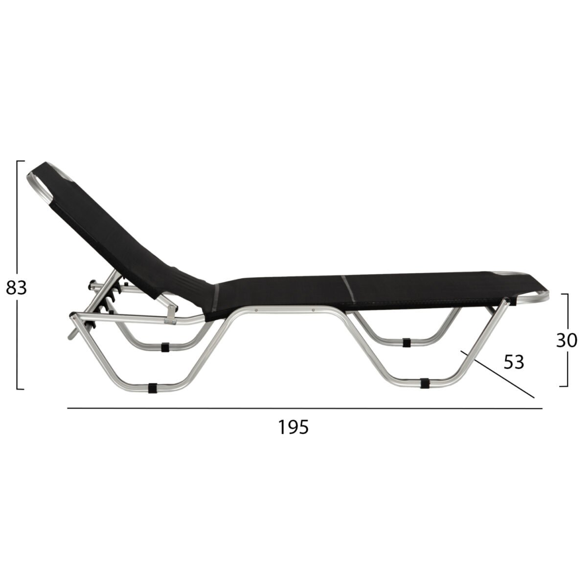 ΞΑΠΛΩΣΤΡΑ ΕΠΑΓΓΕΛΜΑΤΙΚΗ ΑΛΟΥΜΙΝΙΟΥ WALDO HM5071.90 ΜΑΥΡΗ 195x53-60x30Yεκ. - Image 2
