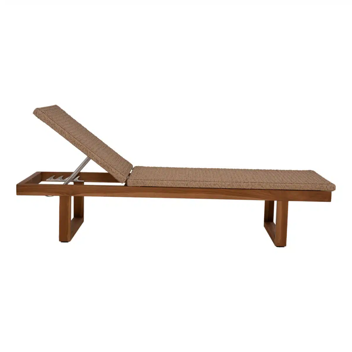 ΞΑΠΛΩΣΤΡΑ PATRON HM5993 TEAK ΞΥΛΟ ΚΑΙ ΣΧΟΙΝΙ VIRO ΣΕ ΠΛΕΞΗ WICKER 191x65x86Yεκ. - Image 3