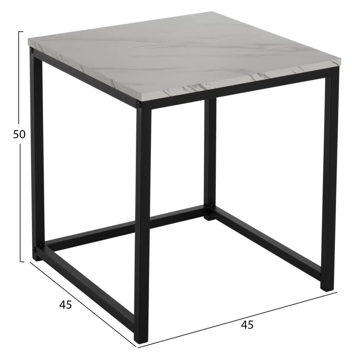 ΖΙΓΚΟΝ GRELAY 2 ΤΕΜ MDF ΟΨΗ ΜΑΡΜΑΡΟΥ & ΜΕΤΑΛΛΟ HM8762.12 45Χ45Χ50εκ. & 37Χ37Χ43 εκ. - Image 2