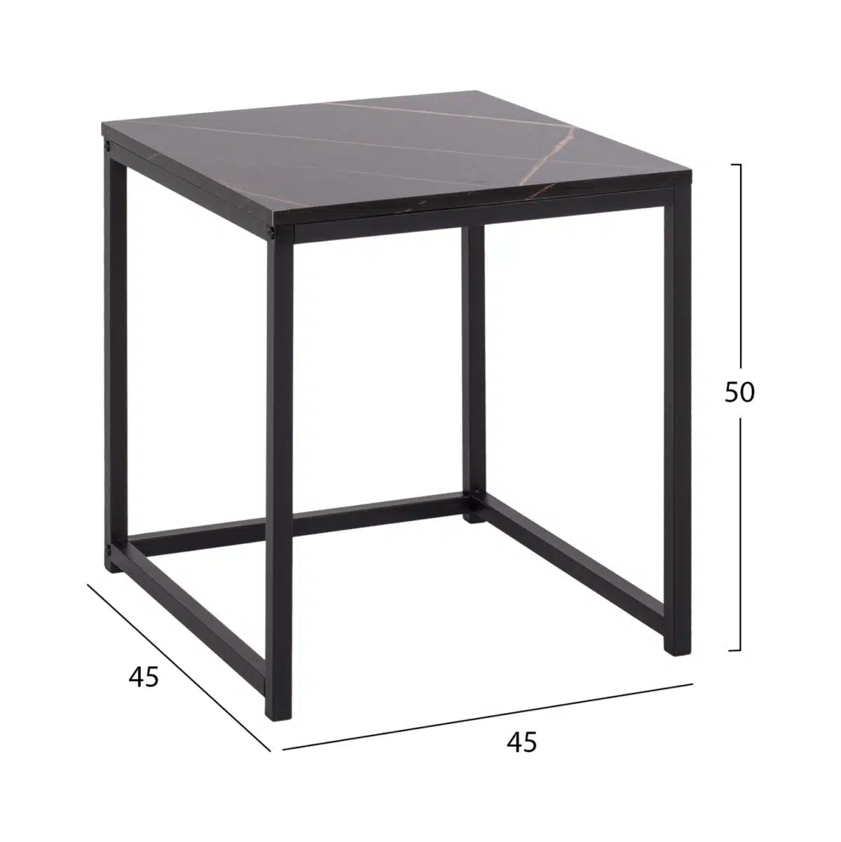 ΖΙΓΚΟΝ GRELAY 2 ΤΕΜ MDF ΟΨΗ ΜΑΡΜΑΡΟΥ & ΜΕΤΑΛΛΟ HM8762.13 45Χ45Χ50εκ. & 37Χ37Χ43 εκ. - Image 2