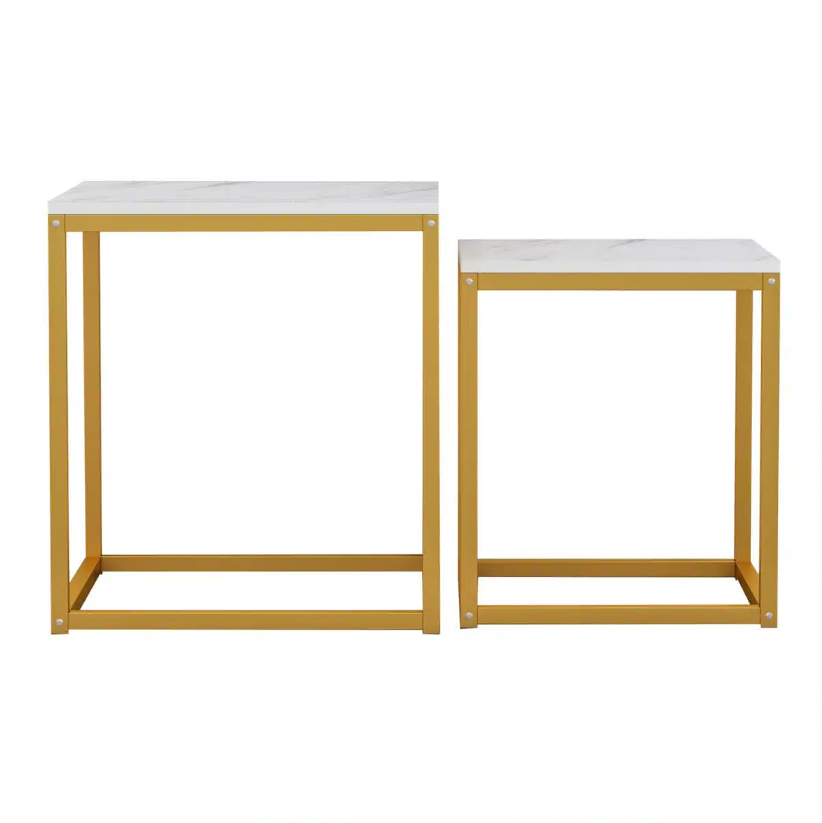 ΖΙΓΚΟΝ GRELAY 2 ΤΕΜ MDF ΟΨΗ ΜΑΡΜΑΡΟΥ & ΜΕΤΑΛΛΟ HM8762.11 45Χ45Χ50εκ. & 37Χ37Χ43 εκ. - Image 3