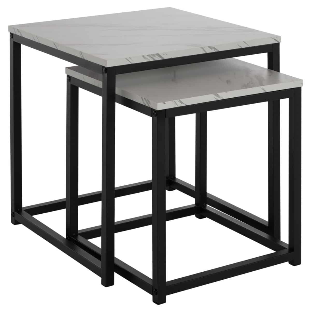 ΖΙΓΚΟΝ GRELAY 2 ΤΕΜ MDF ΟΨΗ ΜΑΡΜΑΡΟΥ & ΜΕΤΑΛΛΟ HM8762.12 45Χ45Χ50εκ. & 37Χ37Χ43 εκ. - Image 4