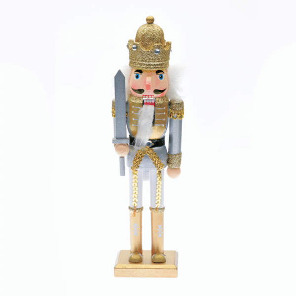 ^ ΚΑΡΥΟΘΡΑΥΣΤΗΣ ΒΑΣΙΛΙΑΣ ΛΕΥΚΟΣ+ΧΡΥΣΟΣ ΜΕ ΣΠΑΘΙ H60CM