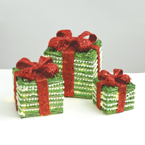 ^ SET "GREEN SILVER RATTAN GIFT BOX