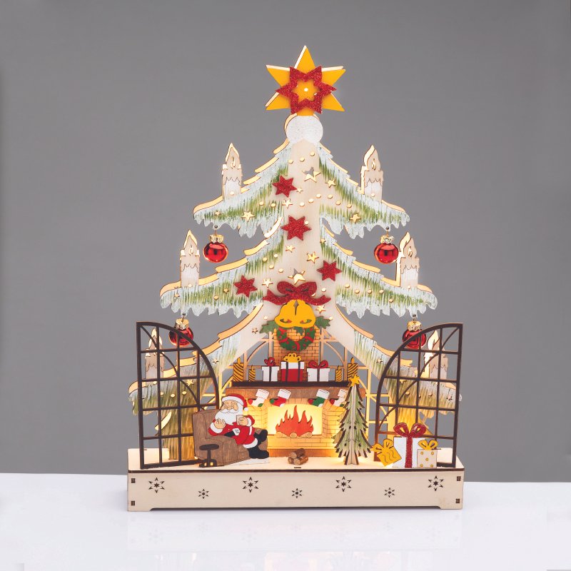 WOODEN XMAS TREE WITH FIREPLACE 16 LED ΘΕΡΜΑ ΔΙΑΚΟΣΜΗΤΙΚΟ ΜΠΑΤ 2ΧΑΑ IP20 21.5x6x40cm WOODEN XMAS TREE WITH FIREPLACE 16 LED ΘΕΡΜΑ ΔΙΑΚΟΣΜΗΤΙΚΟ ΜΠΑΤ 2ΧΑΑ IP20 21.5x6x40cm