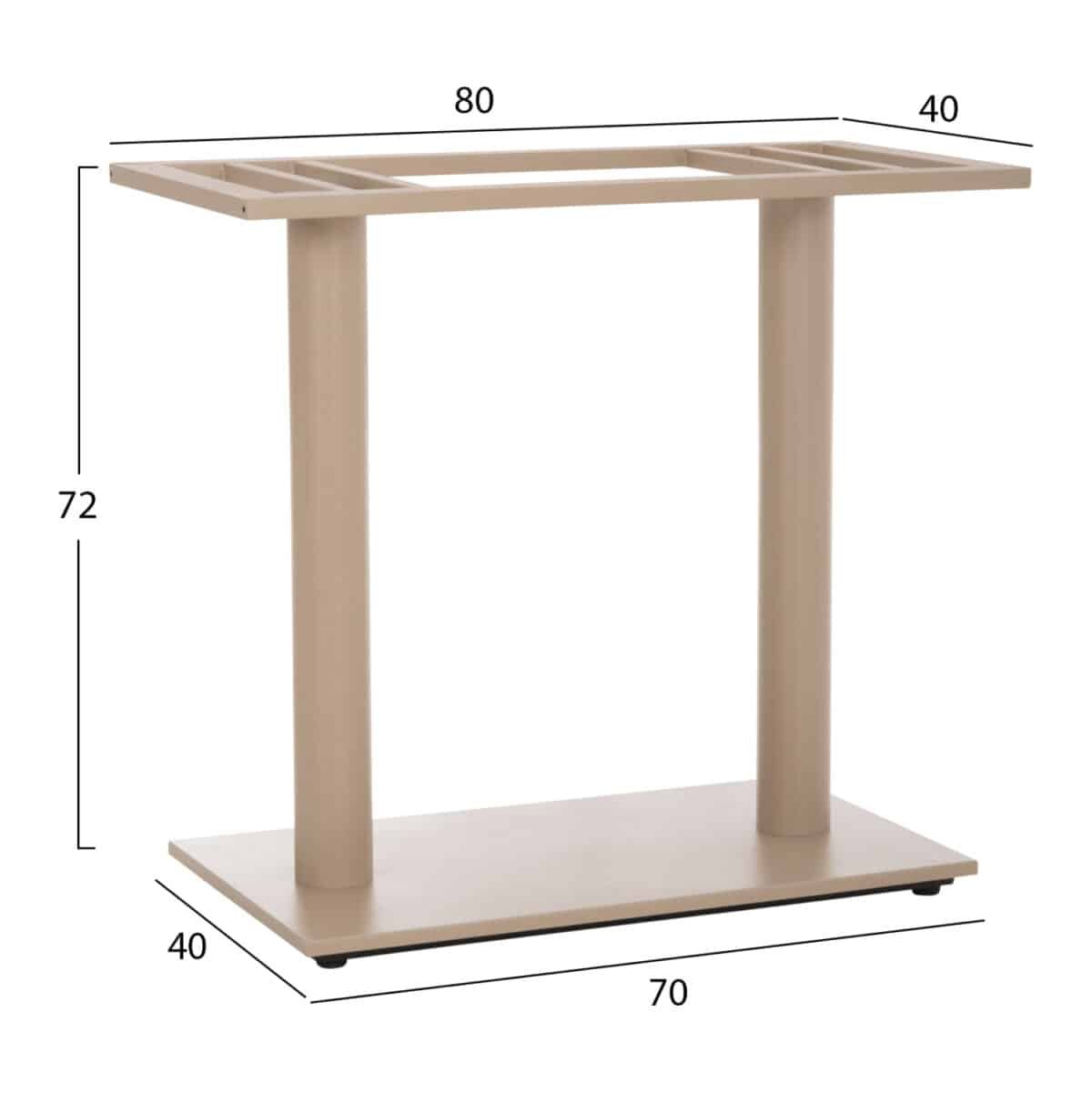 ΒΑΣΗ ΤΡΑΠΕΖΙΟΥ ΜΕΤΑΛΛΙΚΗ ΔΙΠΛΗ HM435.25 ΚΑΠΟΥΤΣΙΝΟ ΜΑΤ ΜΕ ΡΕΓΟΥΛΑΤΟΡΟΥΣ 80Χ40Χ72Υεκ. - Image 2