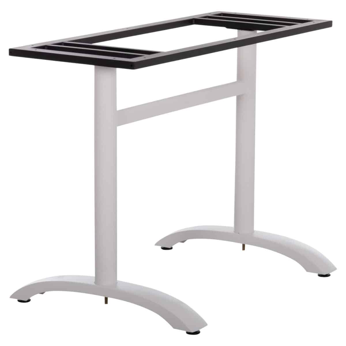 ΒΑΣΗ ΤΡΑΠΕΖΙΟΥ ΜΕΤΑΛΛΙΚΗ ΔΙΠΛΗ HM461.12 ΛΕΥΚΗ ΜΕ ΡΕΓΟΥΛΑΤΟΡΟΥΣ 100x60x73Υεκ. - Image 4