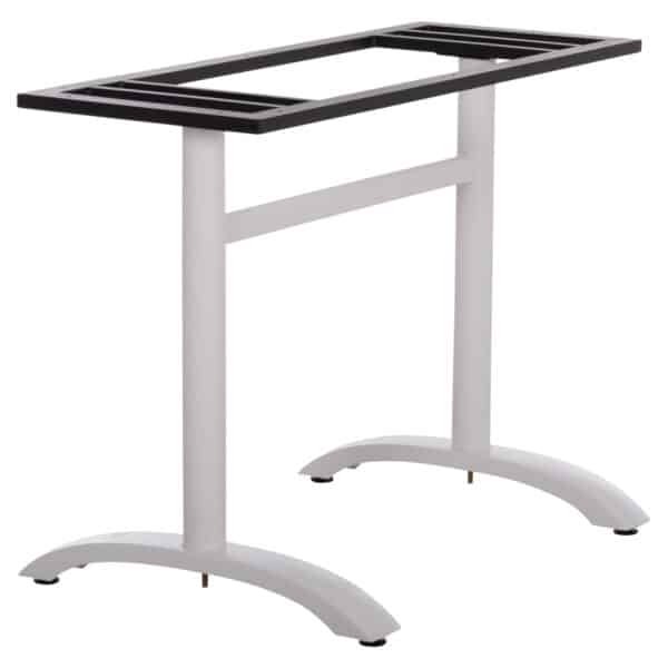ΒΑΣΗ ΤΡΑΠΕΖΙΟΥ ΜΕΤΑΛΛΙΚΗ ΔΙΠΛΗ HM461.12 ΛΕΥΚΗ ΜΕ ΡΕΓΟΥΛΑΤΟΡΟΥΣ 100x60x73Υεκ. - Image 4