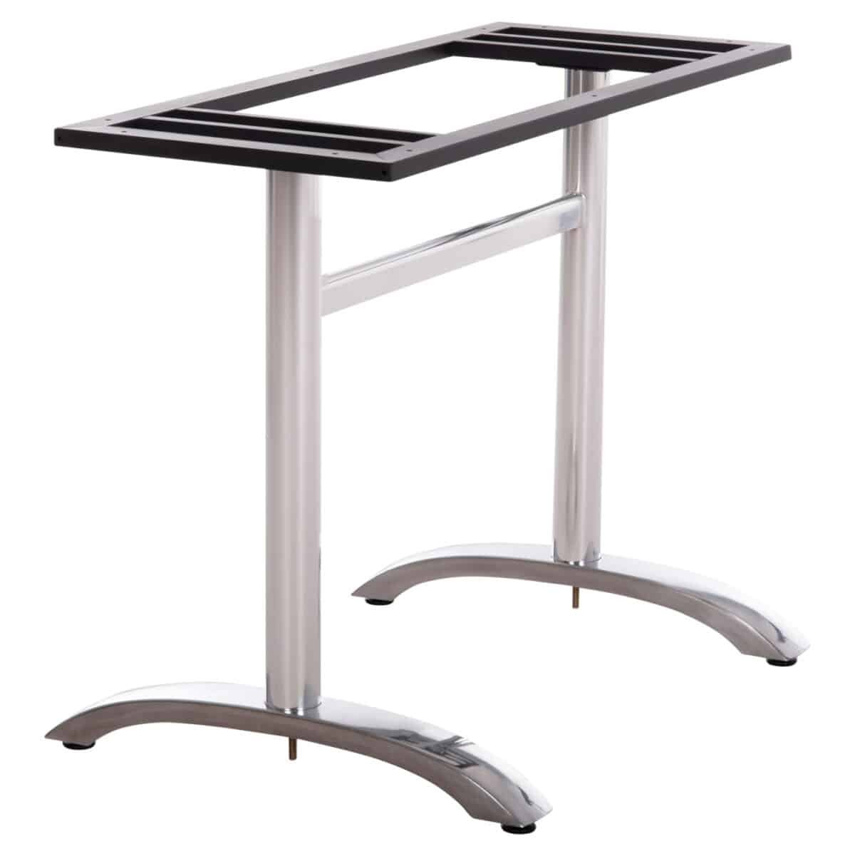 ΒΑΣΗ ΤΡΑΠΕΖΙΟΥ ΜΕΤΑΛΛΙΚΗ ΔΙΠΛΗ HM461.13 ΧΡΩΜΙΟΥ ΜΕ ΡΕΓΟΥΛΑΤΟΡΟΥΣ 100x60x73Υεκ. - Image 4