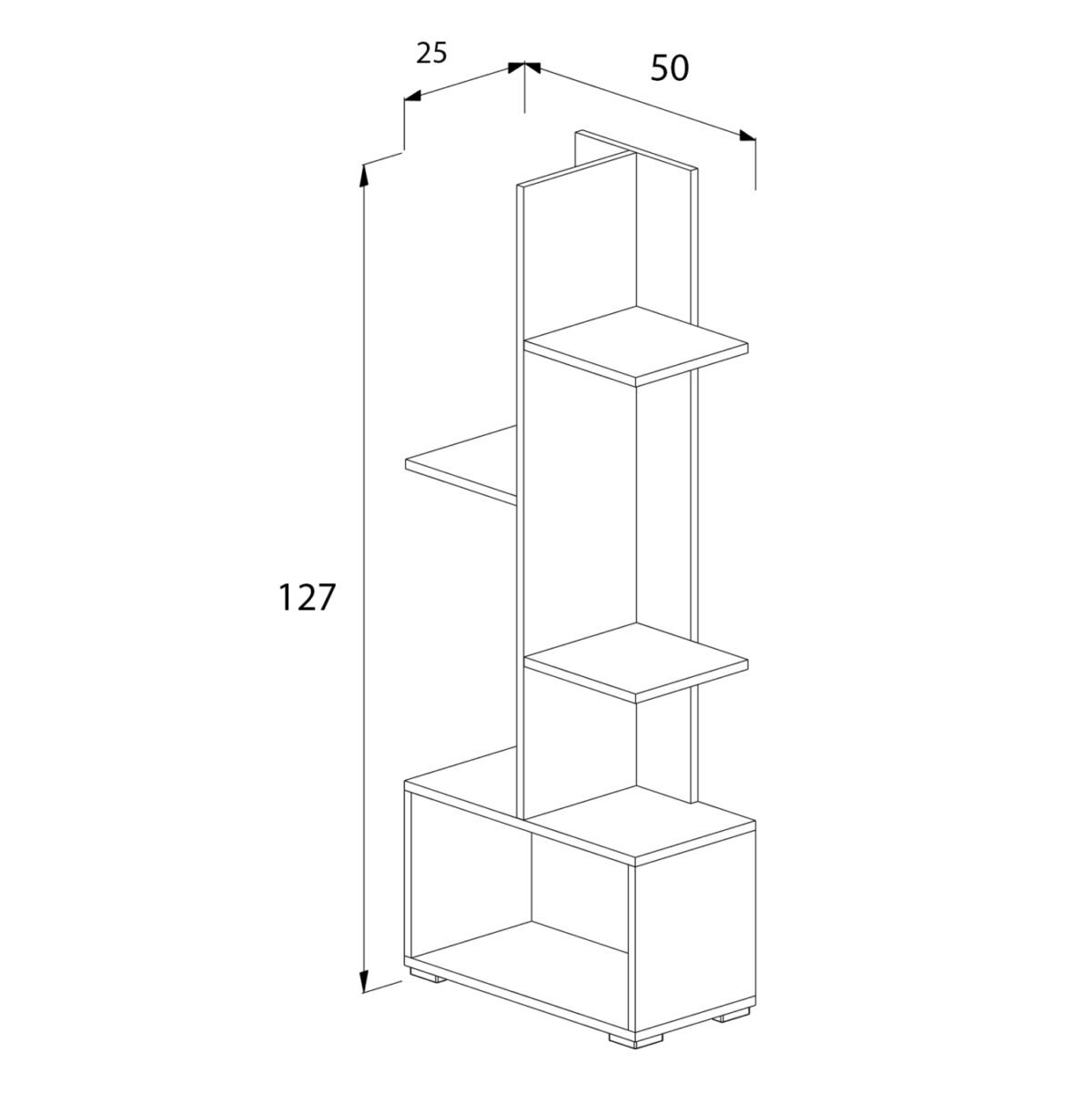 ΒΙΒΛΙΟΘΗΚΗ TRIVIO HM18195.03 ΜΕΛΑΜΙΝΗ ΣΕ ΛΕΥΚΟ-ATLANTIS GREEN 50x25x127Υεκ. - Image 2