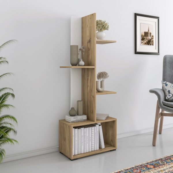 ΒΙΒΛΙΟΘΗΚΗ TRIVIO HM18195.03 ΜΕΛΑΜΙΝΗ ΣΕ ΛΕΥΚΟ-ATLANTIS GREEN 50x25x127Υεκ. - Image 3